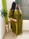 Soft glass tissue mehendi salwar combo
