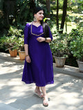 Deep purple Kurti with handwork