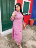 Rose pink kurti with pants