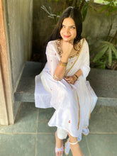 Multi color embroidered suit combo in white