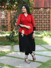 Red and black trendy co-ord set