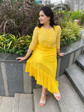 Frill dress lemon yellow