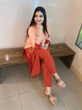 Rust n peach color co-ord set