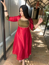 Soft silk dress in red
