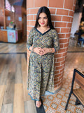 Black n blue kalamkari kurti