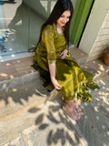 Soft glass tissue mehendi salwar combo