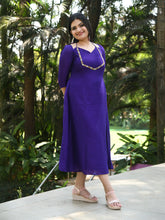 Deep purple Kurti with handwork