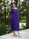 Deep purple Kurti with handwork