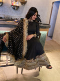 Aditi Rao inspired black Anarkali dress