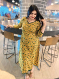 Yellow n green kalamkari kurti