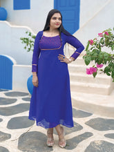 Royal blue A line dress
