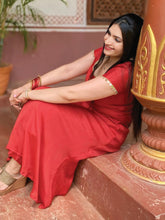 Rust Orange A Line Kurti & Pants