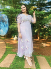 Lilac Hue Ribbon Work Dress