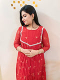 Gulnaar Floral Mul Chanderi Frock