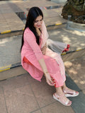Dual color salwar como in pink n peach
