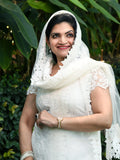 Pure white Pakistani suit combo