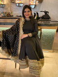 Aditi Rao inspired black Anarkali dress
