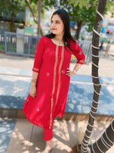 Rani red Bandini print tie n dye A line dress