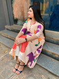 Elegant Chanderi Cotton Floral A-Line Dress