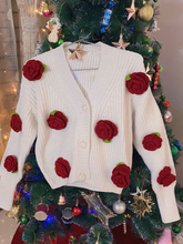 Korean Style Rose Crochet Knit Cardigan