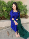 Deep Blue Handwork Silk Dress Set