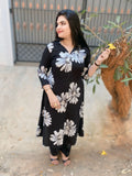 Soft Cotton Digital Floral Print A-Line Kurthi