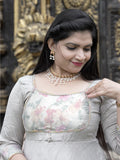 Silky silver Anarkali dress