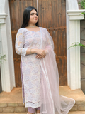 Light Lavender & Lilac Cut Work Suit Combo