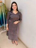 Soft Modal Silk Ajrakh A-Line Kurtis