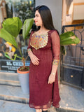 Ruhani Maroon A-Line