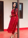 Brasso print bright red A line kurthi