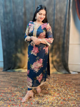 Kareena Kapoor inspired teal blue floral kurthi with pants