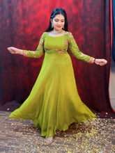 Mehendi green anarkali dress