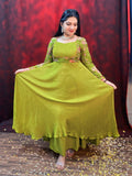 Mehendi green anarkali dress