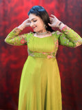 Mehendi green anarkali dress