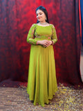 Mehendi green anarkali dress