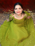 Mehendi green anarkali dress