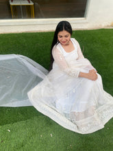 Pure Lucknowi Chikankari Anarkali in Off-White
