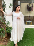 Pure Lucknowi Chikankari Anarkali in Off-White