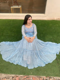 Powder Blue fully pleated gown