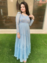 Powder Blue fully pleated gown
