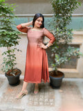 Mocha Sunset Georgette Dress