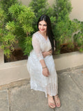 Pure White Mul Chiffon Embroidery Dress