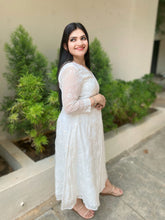 Pure White Mul Chiffon Embroidery Dress