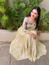 Ivory fully pleated Gown Dress