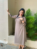 Mocha Mist Embroidered Georgette Kurti