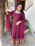 Grape Vine Elegance Soft Silk Anarkali
