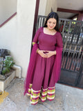 Grape Vine Elegance Soft Silk Anarkali