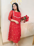 Gulnaar Floral Mul Chanderi Frock