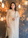 Gold embroidered organza suit combo